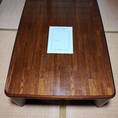 木製ヒーターが行方不明のダークブラウンこたつ 120cm x 78cmの画像