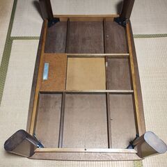 木製ヒーターが行方不明のダークブラウンこたつ 120cm x 78cmの画像