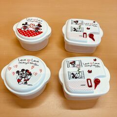 電子レンジ容器4pcセット Love Love ミッキー＆ミニー の画像