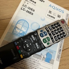 SHARP AQUOS LC-26E8 26インチ液晶テレビの画像
