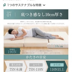 決まりました😊新品未開封 三つ折りマットレス　の画像