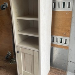 f●■フリーラック/収納棚【リズバレー/ニトリ】幅29.5×奥行31×高さ92cm・ホワイトウォッシュ・フレンチカントリー風の画像