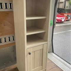 f●■フリーラック/収納棚【リズバレー/ニトリ】幅29.5×奥行31×高さ92cm・ホワイトウォッシュ・フレンチカントリー風の画像