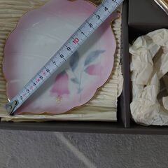 新品箱入り【②翆泉／万葉草花冷茶銘々皿揃え×５】フォーク付の画像