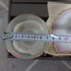 新品箱入り【②翆泉／万葉草花冷茶銘々皿揃え×５】フォーク付の画像