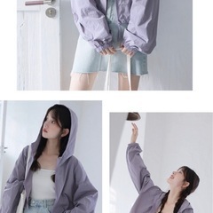 UVカット ドローコード 薄手パーカー  ブラックの画像