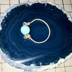 ターコイズリング〜純銀ワイヤーの画像
