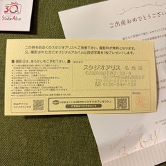 スタジオアリス撮影券
の画像