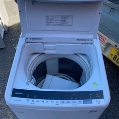 NO B556🌈福岡市内配送設置無料✨🌈日立 全自動洗濯機 8kg ホワイト ビートウォッシュ BW-V80E W 洗剤セレクト 大流量ナイアガラ ビート洗浄　2019年の画像