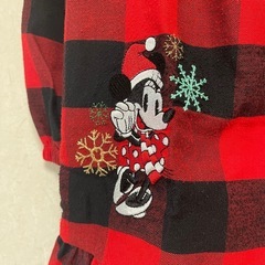 ディズニーストア ミニー・マウス刺繍入りチェックパジャマ 100cmの画像