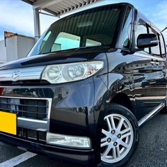 低走行8万キロ台☆月々9千円〜分割可❗️車検2年付き！【名義変更代込み】広い車内！大人気‼️ダイハツ タントカスタム☆Bluetoothナビ付き☆走行中DVD見れます☆純正アルミ☆事故修復歴無し☆電動スライドドア☆純正アルミホイール装着☆ドライブレコーダー☆そのまま乗って帰れます！の画像