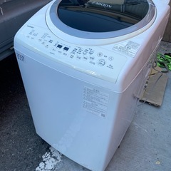 NO B559🌈福岡市内配送設置無料✨🌈東芝 TOSHIBA 縦型洗濯乾燥機 ZABOON（ザブーン） 洗濯8kg/乾燥4.5kg グランホワイト AW-8VM1（W）　2022年の画像