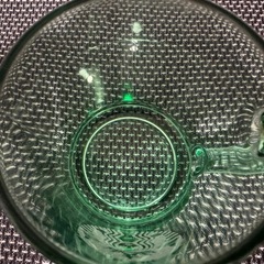スターバックス ガラスコップ　2個セット白緑の画像