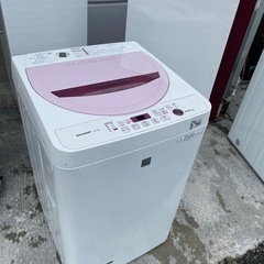 NO B566🌈福岡市内配送設置無料✨🌈4.5kg 全自動洗濯機 シャープ 送風乾燥機能 ES-G4E3-KP ピンク系 おまかせセレクトの画像