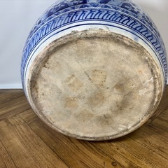 有田焼 染付 火鉢 44cm 古伊万里 古美術 メダカ 梅の花の画像