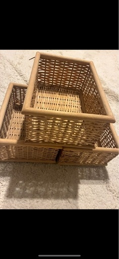無印良品　重なるブリ材長方形バスケット