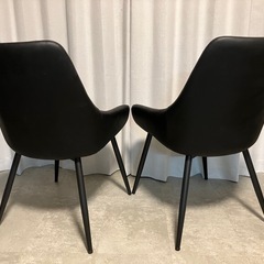 LOWYA ロウヤ ダイニングチェア2脚セット　PUブラックの画像