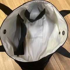 【ハンドメイド】帆布トートバッグ ブラック ペットボトルホルダー付き 1004新品未使用の画像