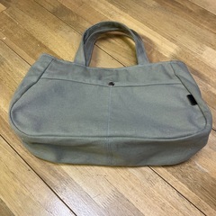 【ハンドメイド】帆布トートバッグ グレージュ ペットボトルホルダー付き 1004新品未使用の画像