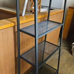 美品✨IKEA LERBERG レールベリ シェルフユニットダークグレー 60x148の画像