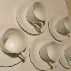 真っ白なコーヒーカップ＆ソーサー 5客セットの画像