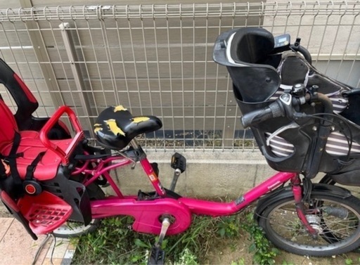 パナソニック　ギュットミニ　電動自転車　前後子供乗せチャイルドシート付き