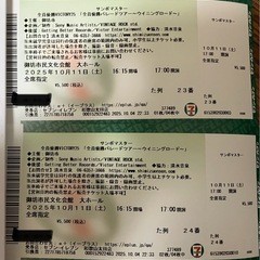 決まりました！10月11日(土)サンボマスターライブペアチケット...
