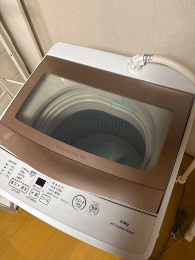 洗濯機 aqw-s5nbk(p)使用1年未満　定価4万