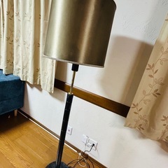 大理石風 フロアランプ 真鍮調 ドラムシェード 間接照明 モダンの画像