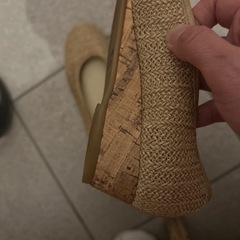 夏用　　麻織パンプス　靴底コルクデザイン24.0センチの画像