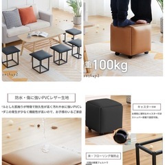 スツール 椅子 5in1 収納 来客 5脚 の画像