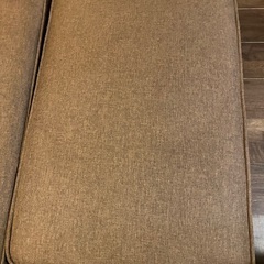 アイリスプラザソファ2人カウチ110オットマン茶色ブラウンの画像