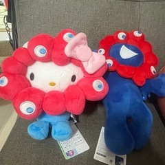 付きミャクミャクくじ 3等 寝そべりぬいぐるみ＆ハローキティミャクミャクの画像