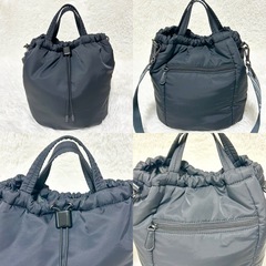 美品イアパピヨネ ショルダーバッグ 撥水 2WAY 巾着 WEB限定 完売品 ブラック 黒 2way 柄 ショルダー紐 ear PAPILLONNERの画像