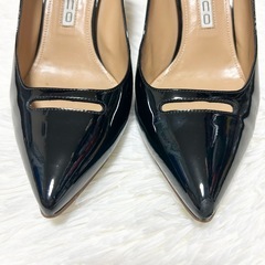PELLICO ペリーコ アネッリ パンプス 38 エナメル ポインテッドトゥ 黒 ブラック 結婚式　の画像