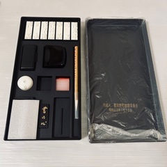 【新品・未使用】明日香（小）文房具セット 印章ゴム印　硯セット　花柄の画像