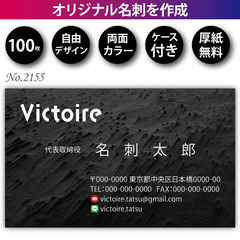 名刺印刷 100枚 両面 フルカラー 紙ケース付 No.2155