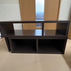 伸縮テレビボードコンパクト ブラウンの画像