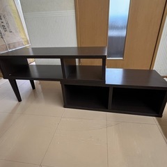 伸縮テレビボードコンパクト ブラウンの画像