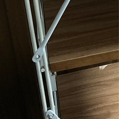 木目×スチールのスリム収納ラック／棚・引き出し付きの画像