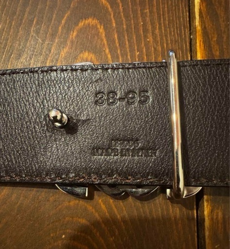 ロエベ LOEWE アナグラム シルバー バックル ベルト 本革