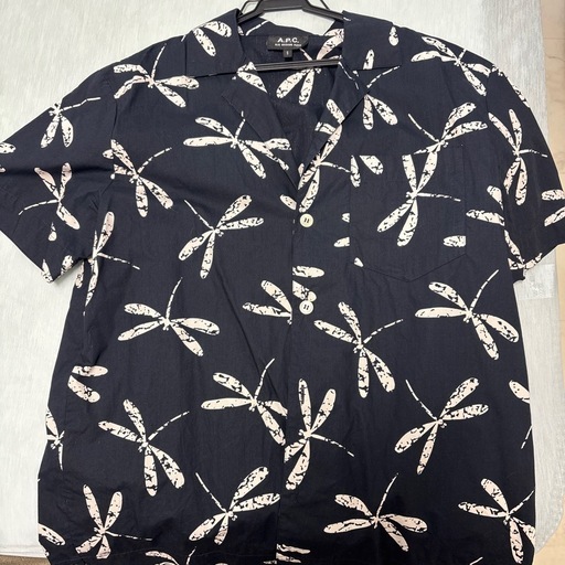 A.P.C. ドラゴンフライ柄 半袖シャツ S