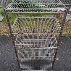 逗子 棚 メタルラック シェルフラック 鉄 棚 本棚 ラック 61cm x 45.5cm 高さ 126cm シェルフ CD DVD 家具 収納 スリム 細型 すきま 本棚 書棚 オープン ディスプレイ ワイヤーシェルフ 収納棚 組み立て 工具箱 ツールボックス 工具 移動式 カート キャビネット ガレージ  スチールラック  ルミナス Luminousの画像