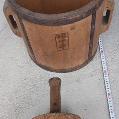 🍓 木製桶型調理用具セット（升・各棒・蓋）の画像
