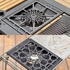 フラットバーナー プレート 五徳 鉄板 IGT規格 七輪 アウトドア キャンプ 鉄板 天板 鍋敷き 焚き火台 ガスコンロ (ポラリス)の画像