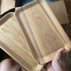 無印良品　木製トレー　タモ材　2枚セットの画像