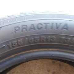 4本セット　イエローハット専売品　ヨコハマタイヤ製造　PRACTIVA　155/65R13　7～8部山　日本製　2023年製造の画像