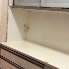 食器棚　白　ニトリ　引き出しキャスター　引き出しストッパー付きの画像