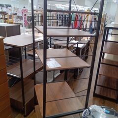 ★リユースのサカイ水戸店★  レンジラック ブラック×ブラウン H107.5×D45×W60.5 クリーニング済み MT5654の画像
