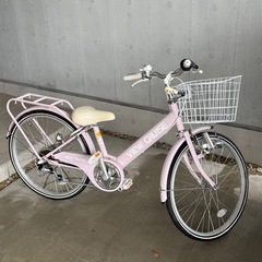 子供用自転車　22インチ　6段ギア　ピンク
の画像